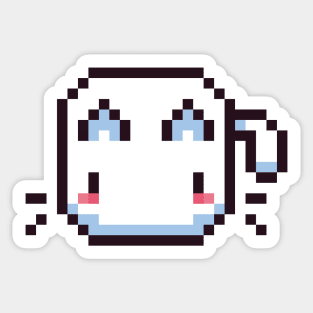 White Pixel Cat - Kawaii Retro Pixel Art Sticker